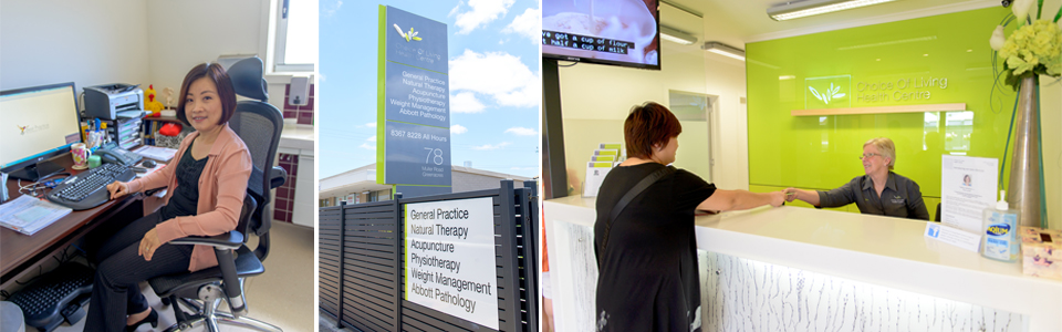 Dr Wai-Sze Wong / patient paying at the reception desk